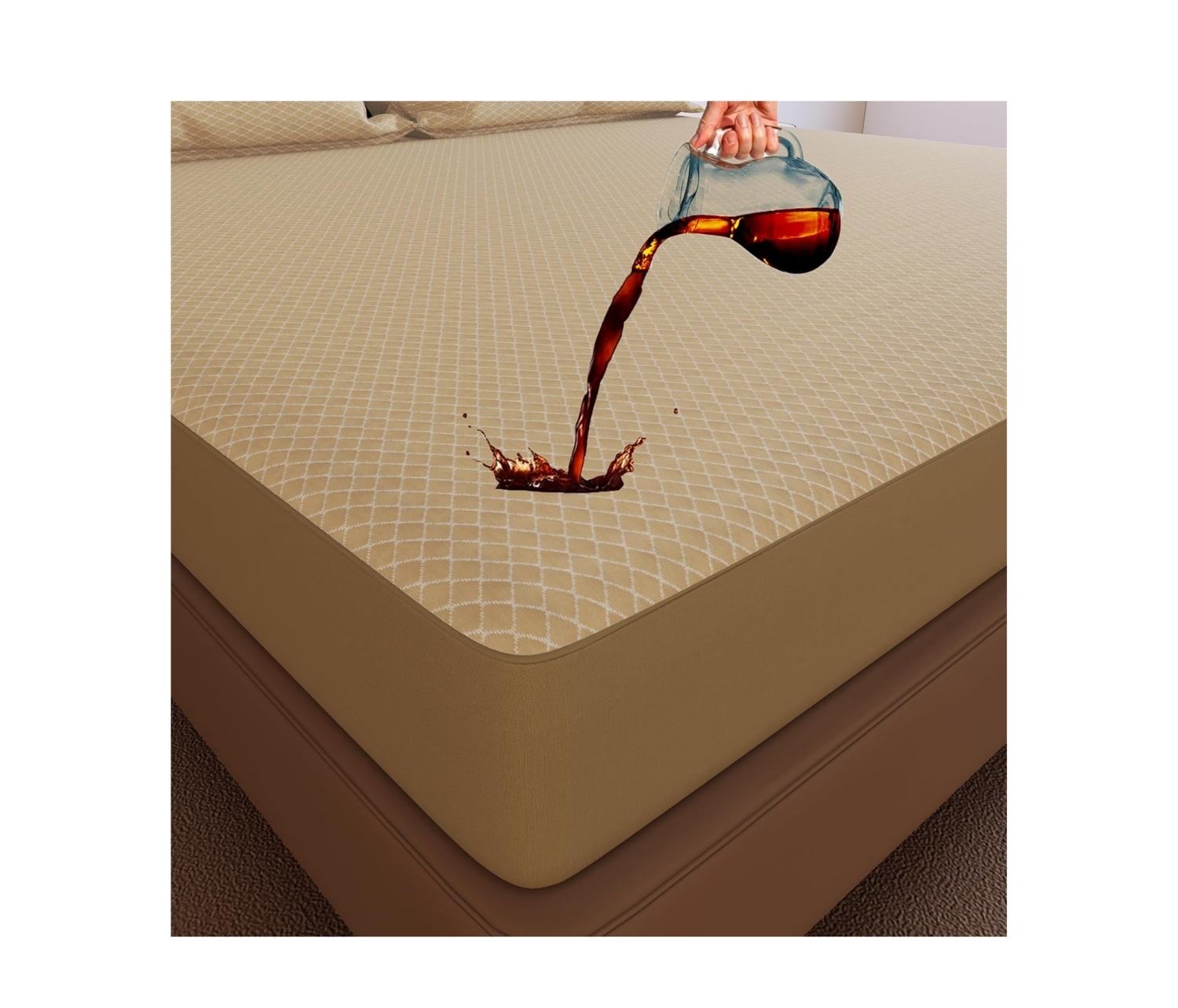 Gold Knitted Mattress Protector