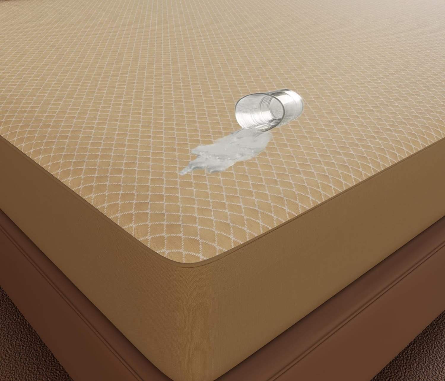 Gold Knitted Mattress Protector