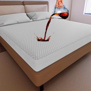 White Knitted Mattress Protector