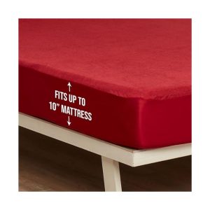 Terry Maroon Mattress Protector