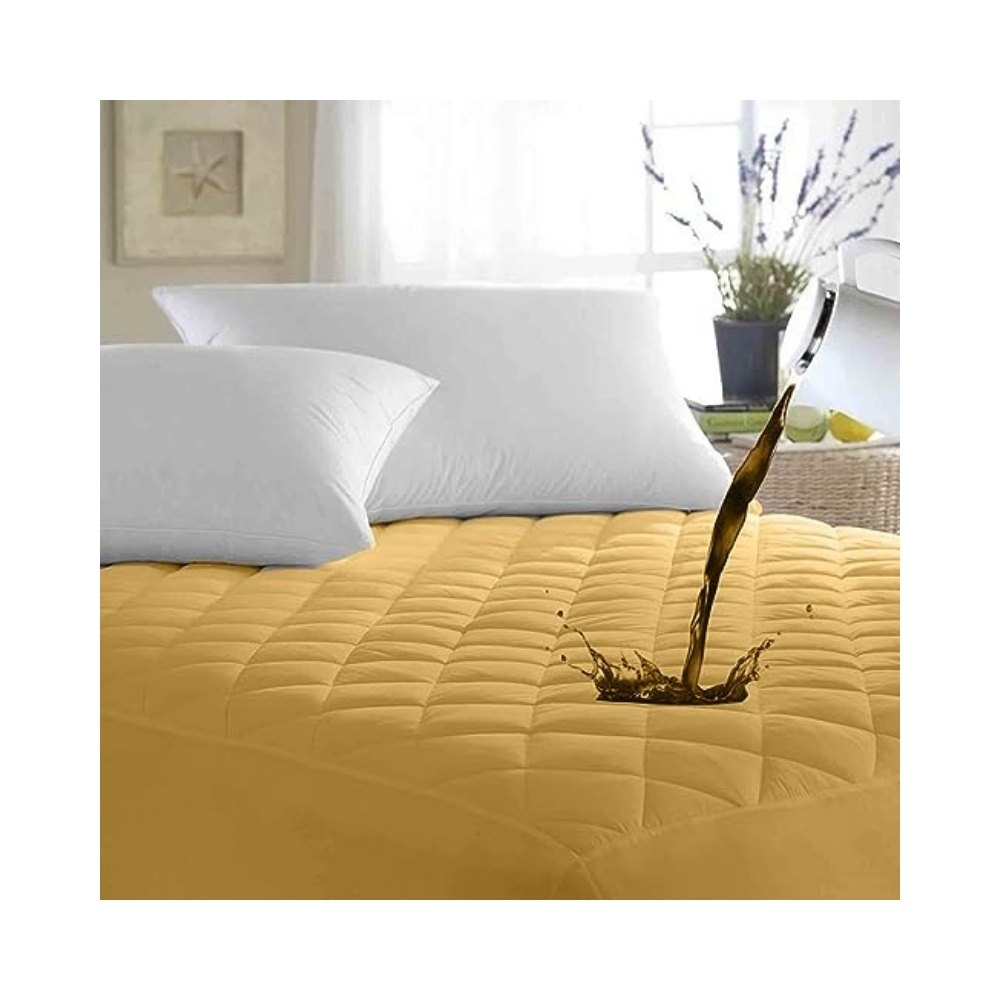Cotton Quilted Mattress Protector Water-resistance – Camel