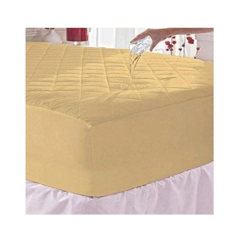 Cotton Quilted Mattress Protector Water-resistance – Camel